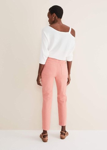 Phase Eight Karlie Button Through Straight Leg Trousers Apricot Canada | OPIDUS-198